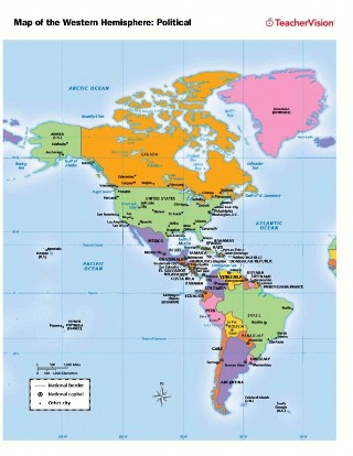 Physical Map Of The Western Hemisphere Sayre Courtnay   Political Map Of The Western Hemisphere 